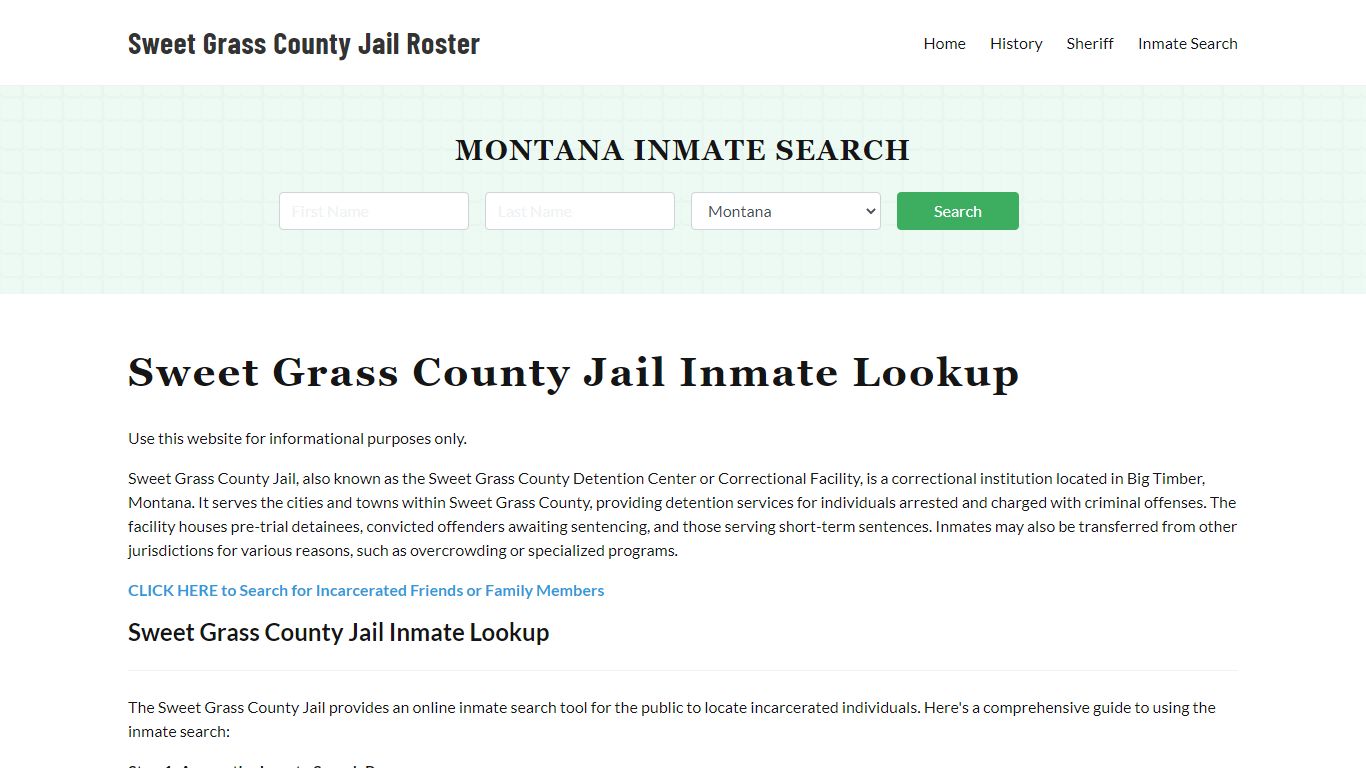 Sweet Grass County Jail Roster Lookup, MT, Inmate Search